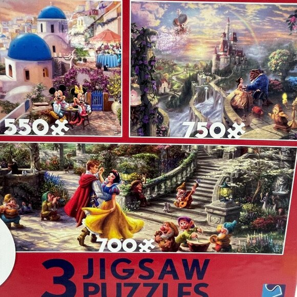 Disney Thomas Kinkade 3 Jigsaw Puzzles Set 550/750/700 Pieces - Picture 3 of 4